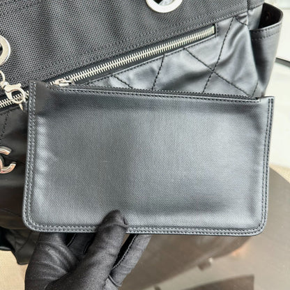 Paris Biarritz Quilted Tote with Pouch Black No 11