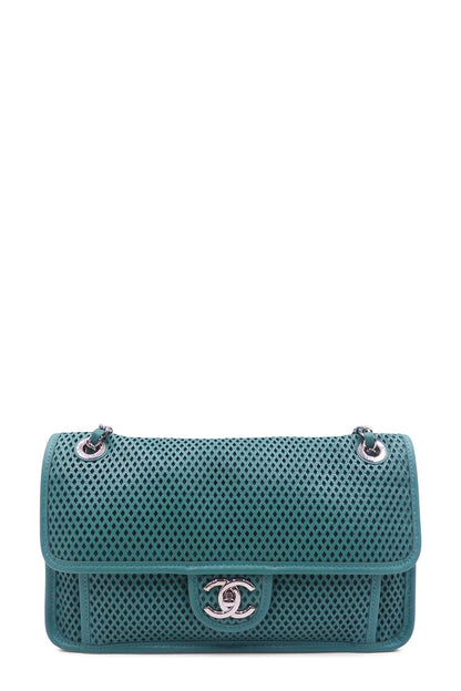 Perforated Up in The Air Flap Bag Teal
