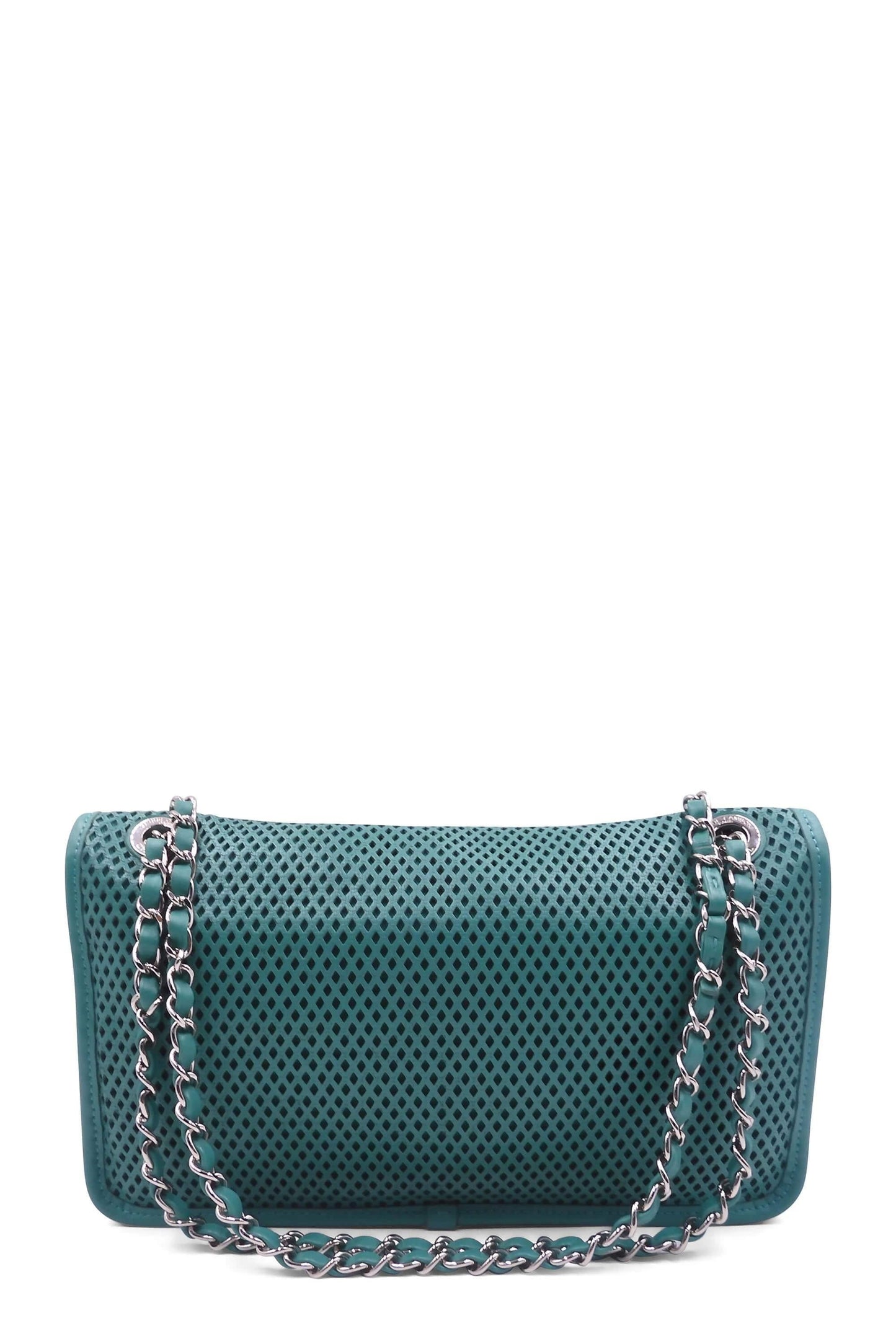 Perforated Up in The Air Flap Bag Teal