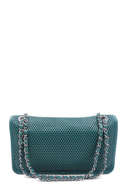 Perforated Up in The Air Flap Bag Teal