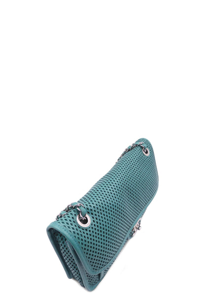 Perforated Up in The Air Flap Bag Teal