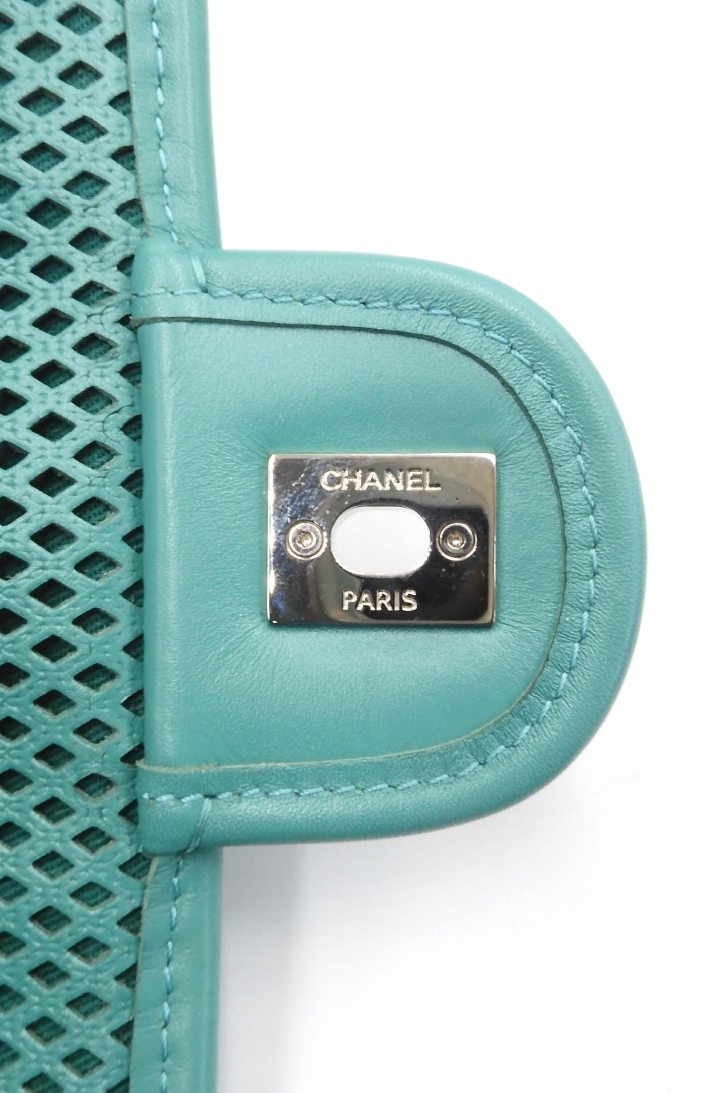 Perforated Up in The Air Flap Bag Teal