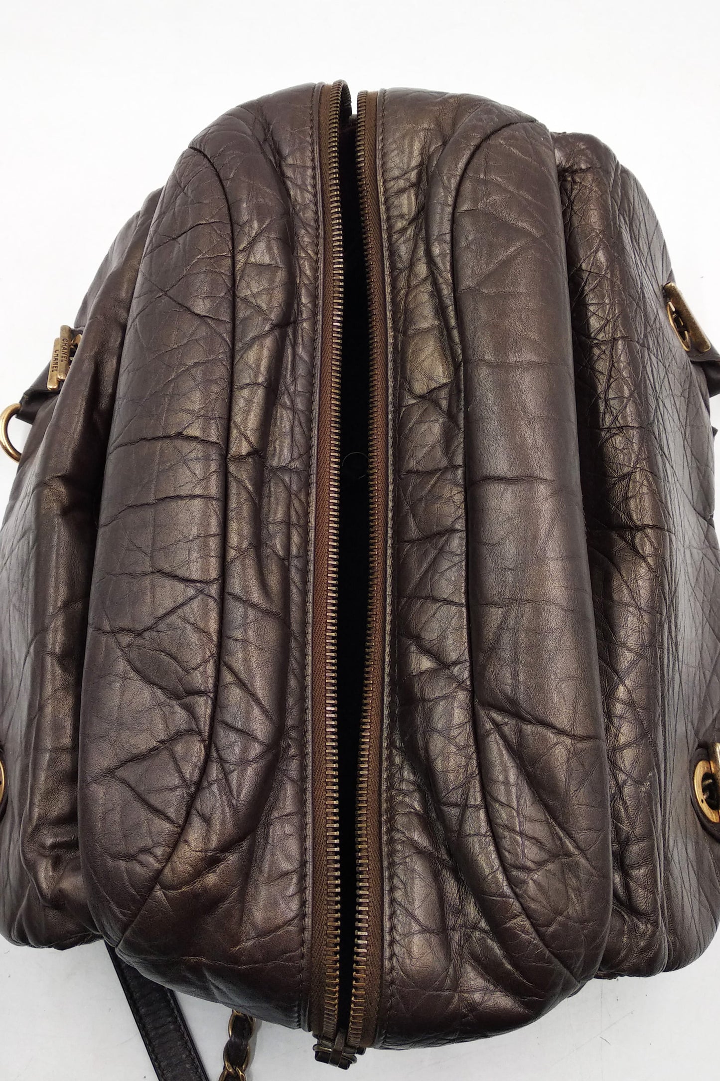 Pondichery Aged Calfskin Tote Dark Brown