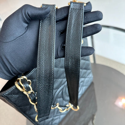 PST Caviar Petite Shopping Tote Black GHW No 10