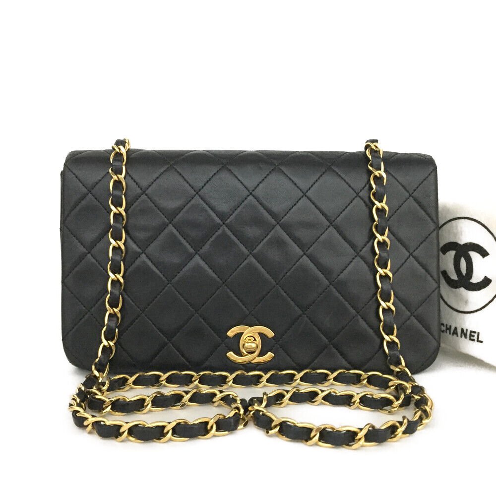 CHANEL Quilted 23 Full Flap CC Lambskin Chain Shoulder Bag