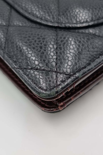 Quilted Bifold Yen Wallet Black