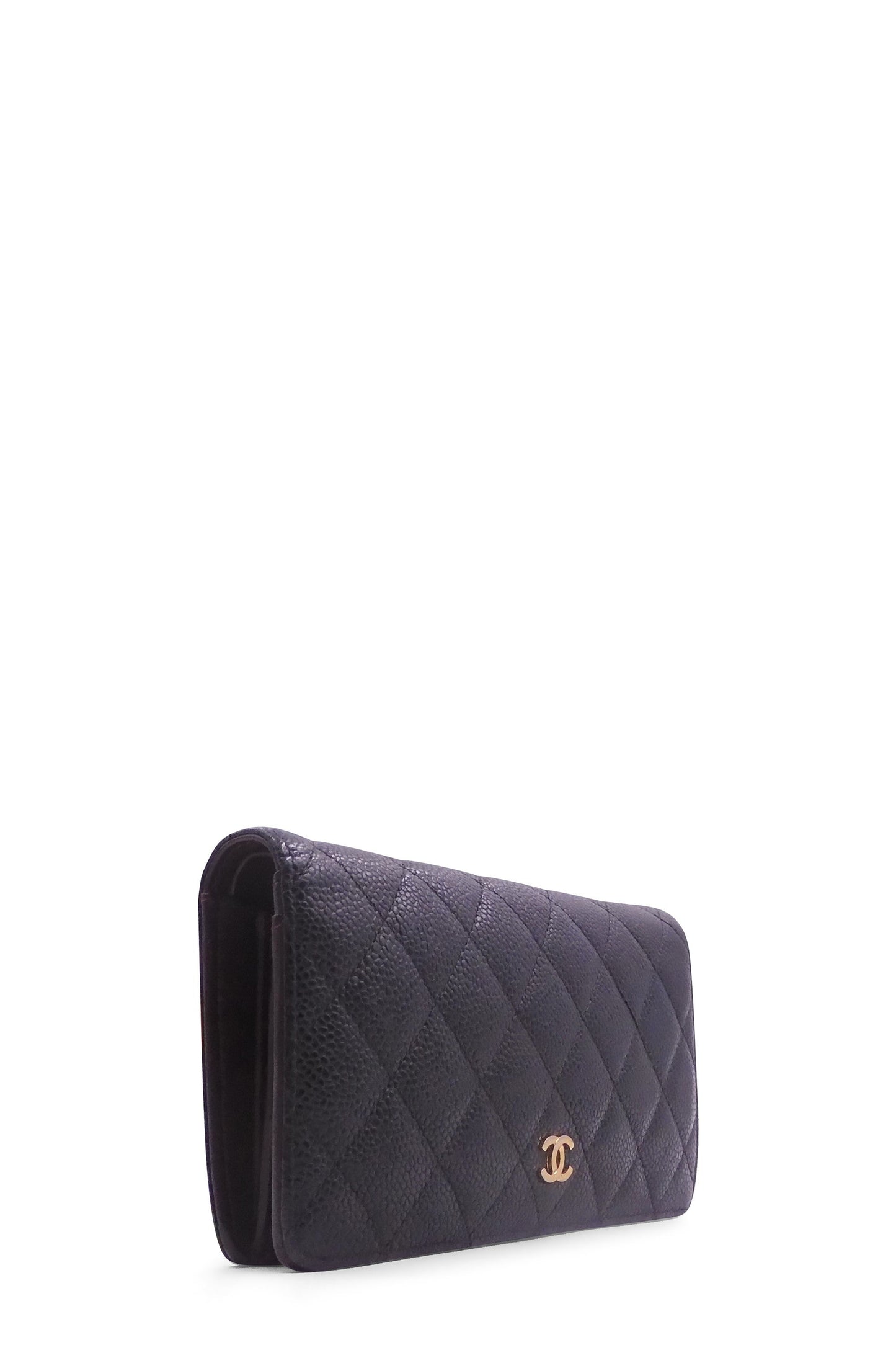 Quilted Bifold Yen Wallet Black