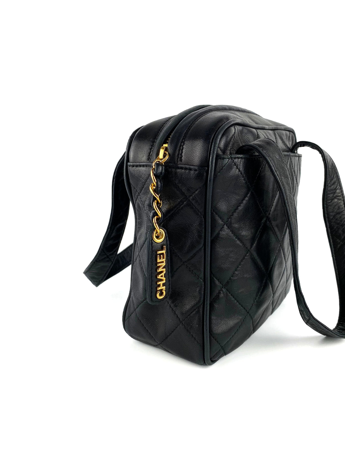 Chanel Black Vintage Quilted Square Tote Bag
