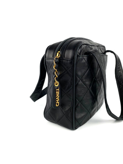 Chanel Black Vintage Quilted Square Tote Bag