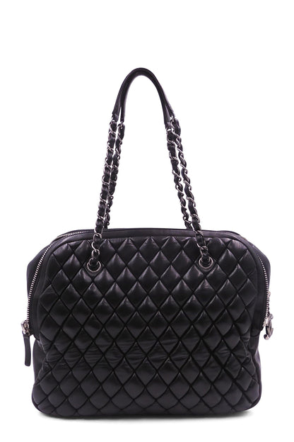 Quilted Bowler Bag Black