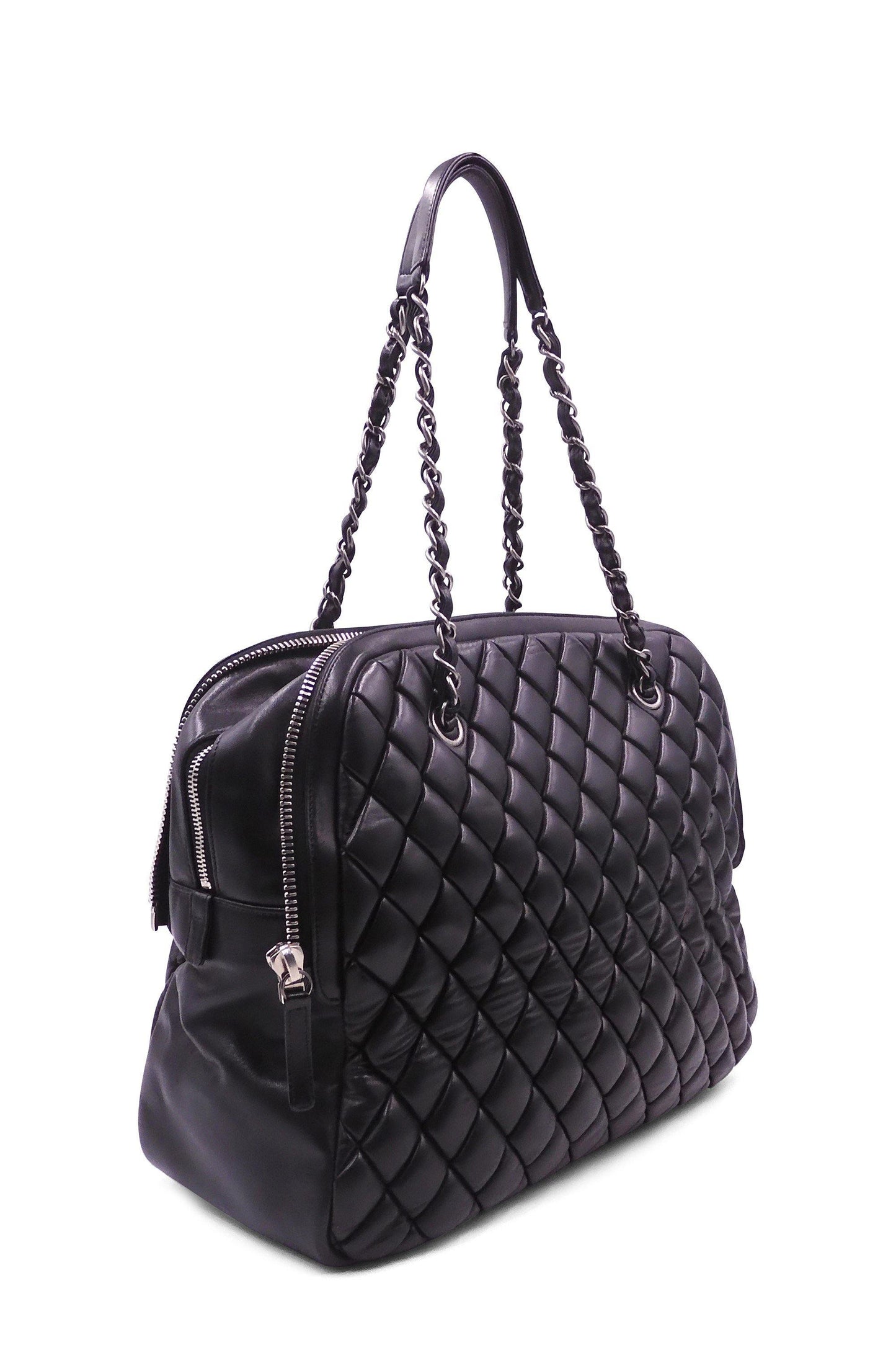 Quilted Bowler Bag Black