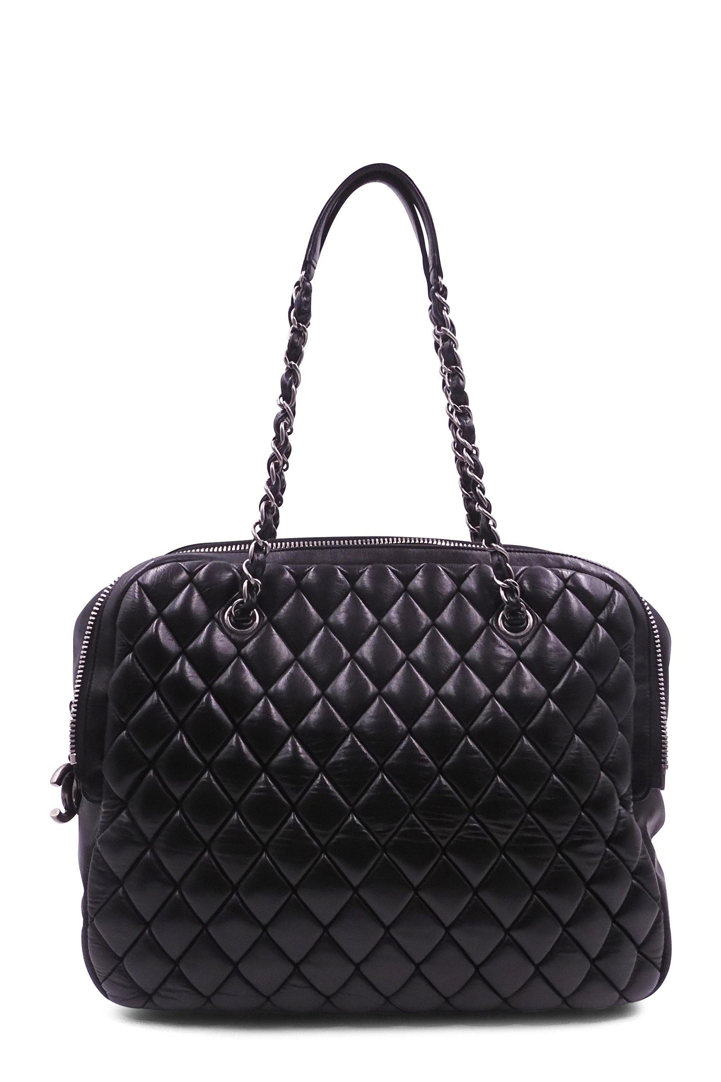 Quilted Bowler Bag Black