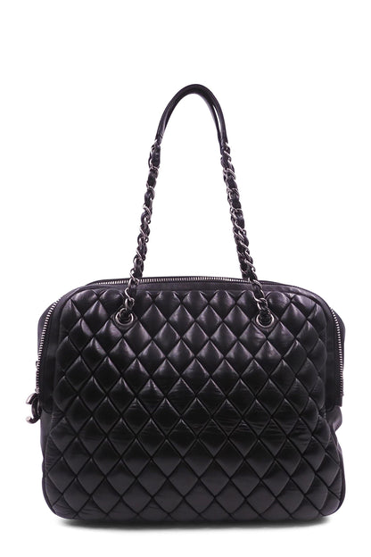 Quilted Bowler Bag Black