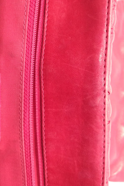 Quilted Bubble Accordion Flap Bag Red