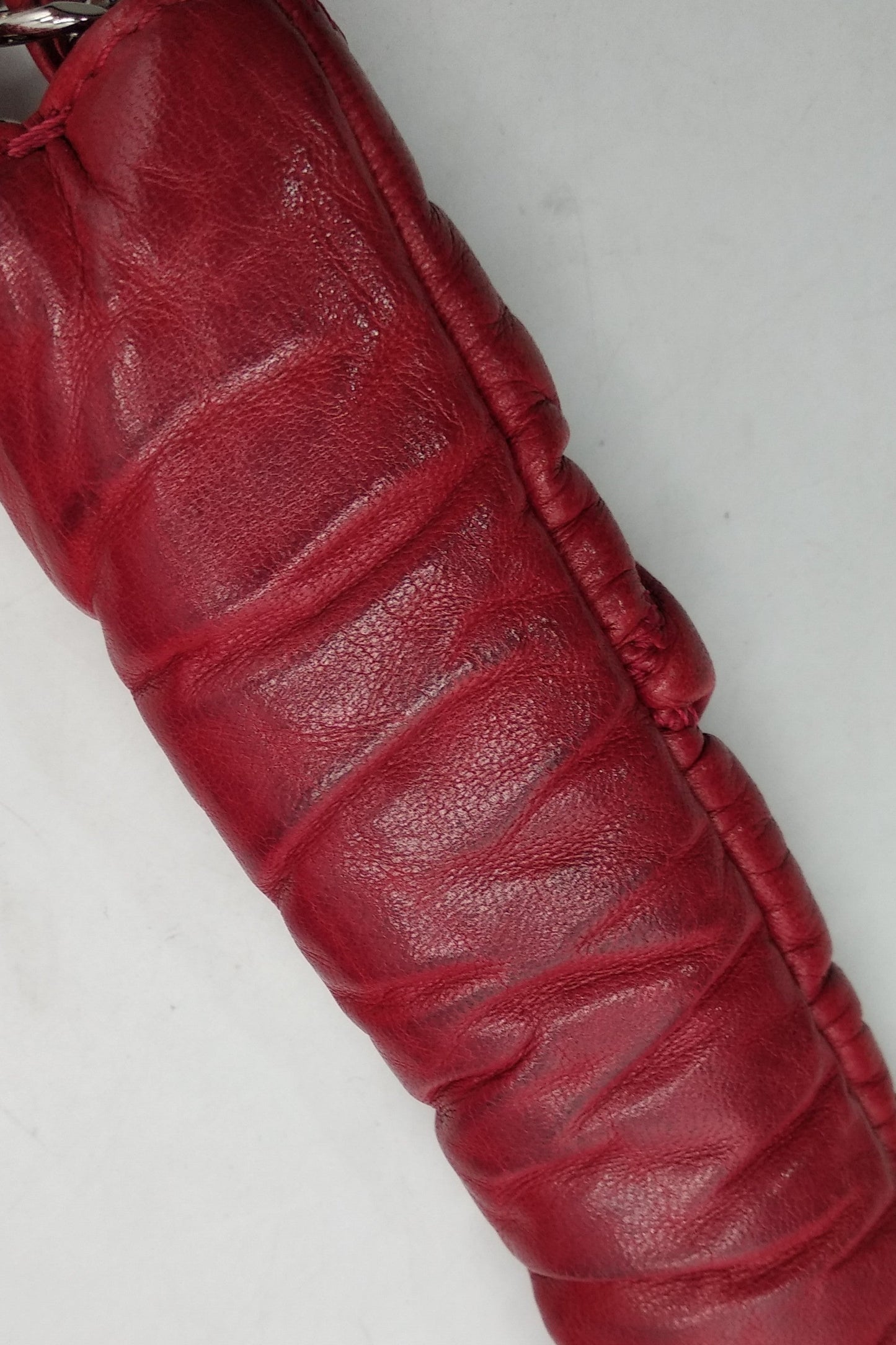 Quilted Bubble Accordion Flap Bag Red