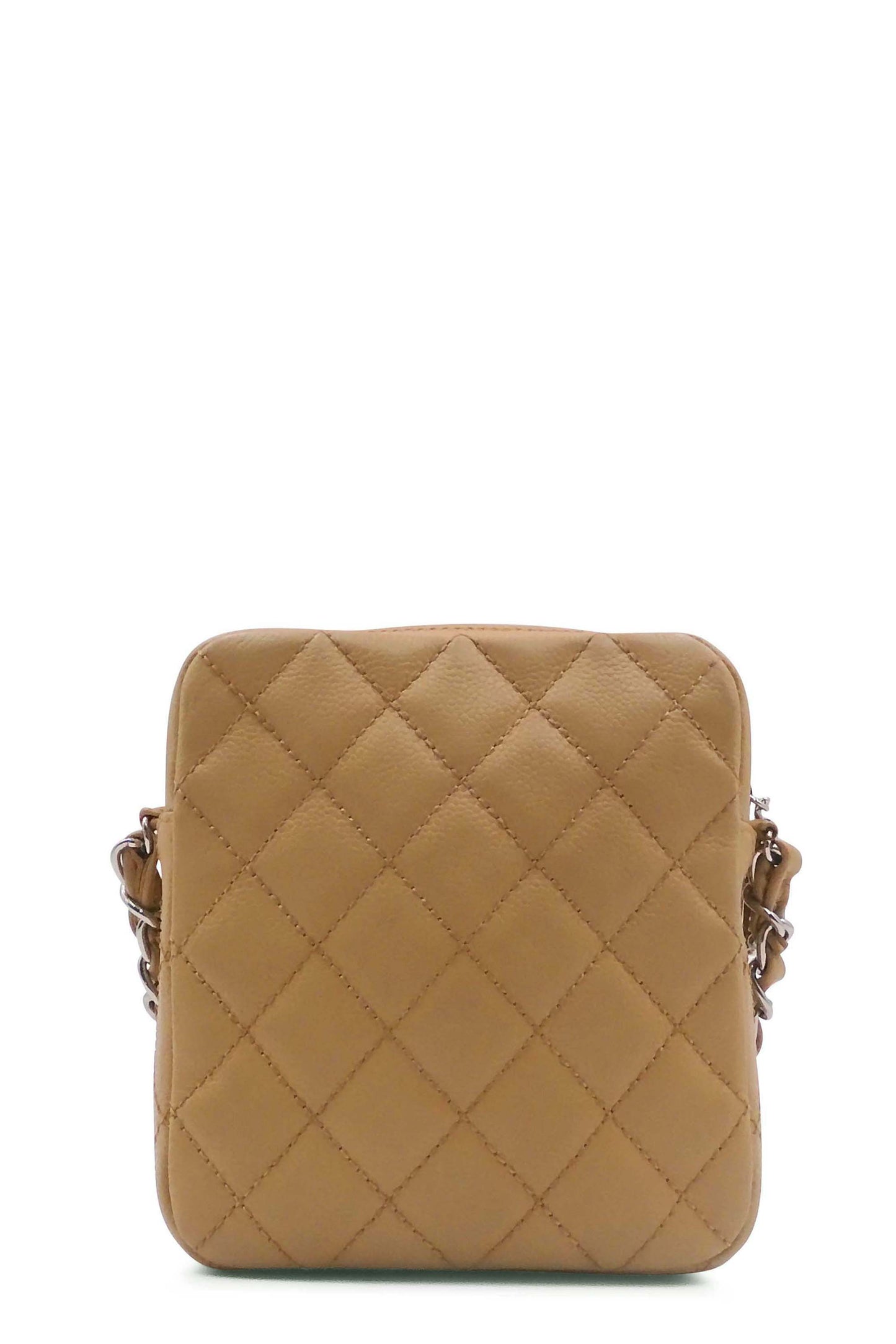 Quilted Caviar Camera Bag Beige