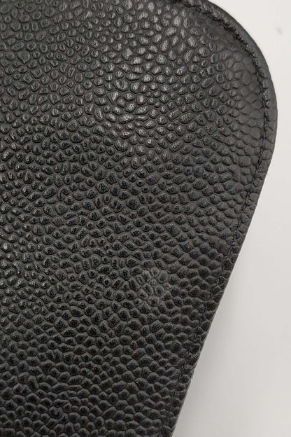 Quilted Caviar Jumbo Classic Single Flap Bag Black with Gold Hardware
