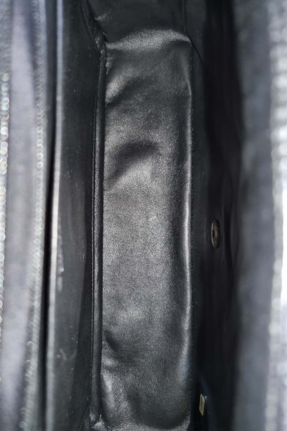 Quilted Caviar Jumbo Classic Single Flap Bag Black with Silver Hardware Black
