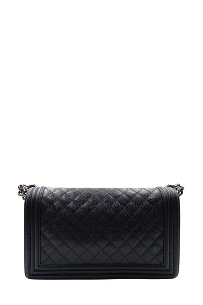 Quilted Caviar New Medium Boy with Ruthenium Hardware Black