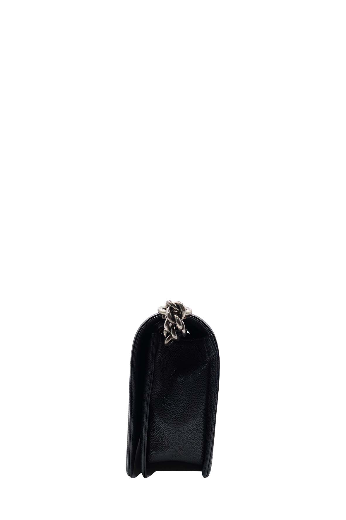 Quilted Caviar New Medium Boy with Ruthenium Hardware Black