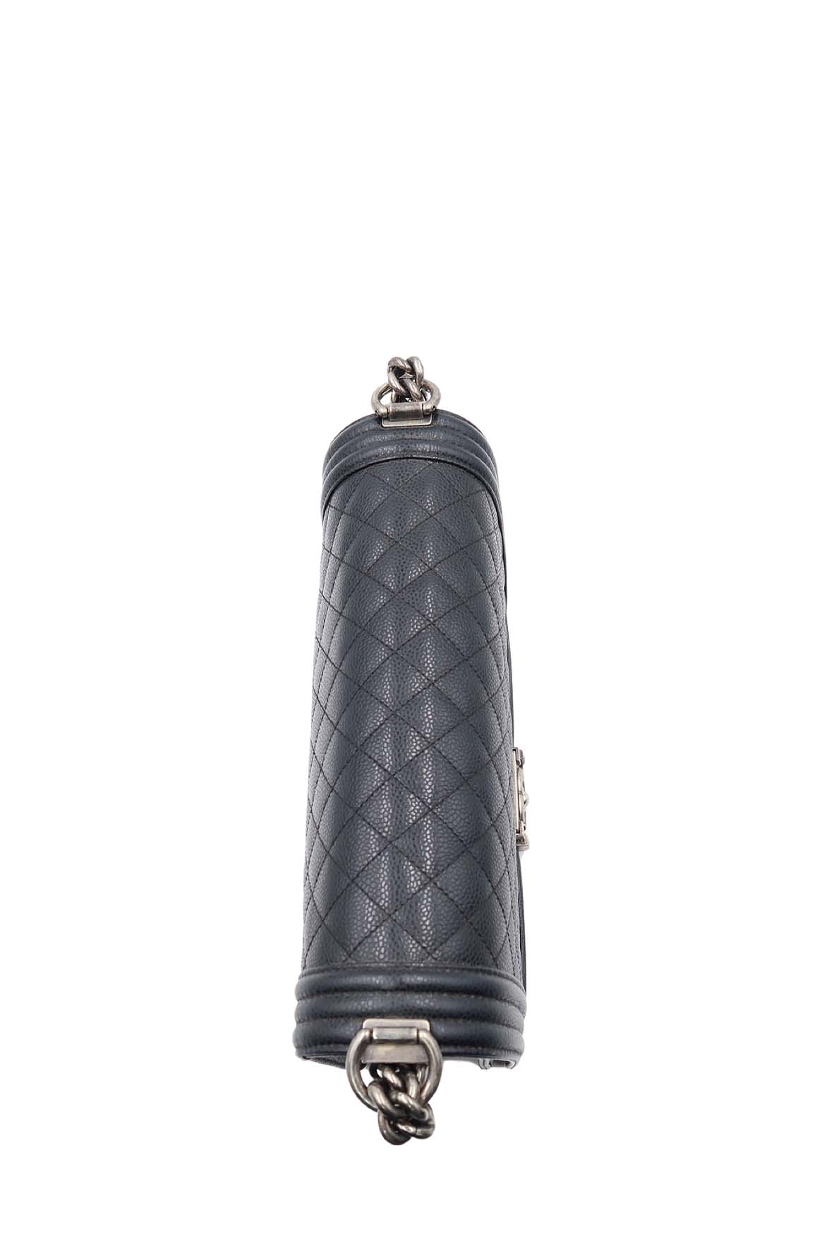 Quilted Caviar New Medium Boy with Ruthenium Hardware Black