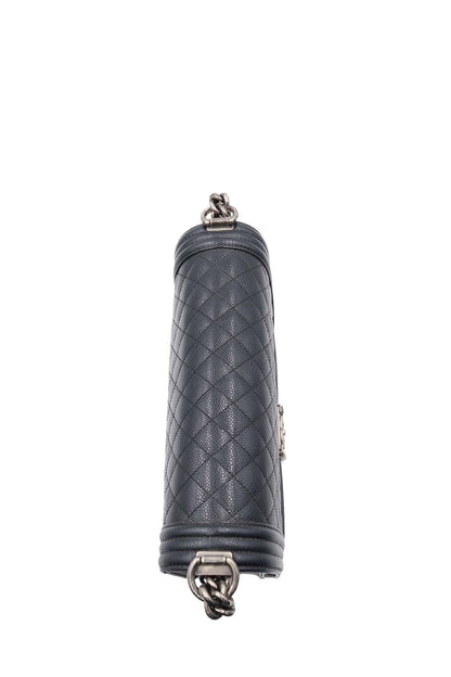 Quilted Caviar New Medium Boy with Ruthenium Hardware Black