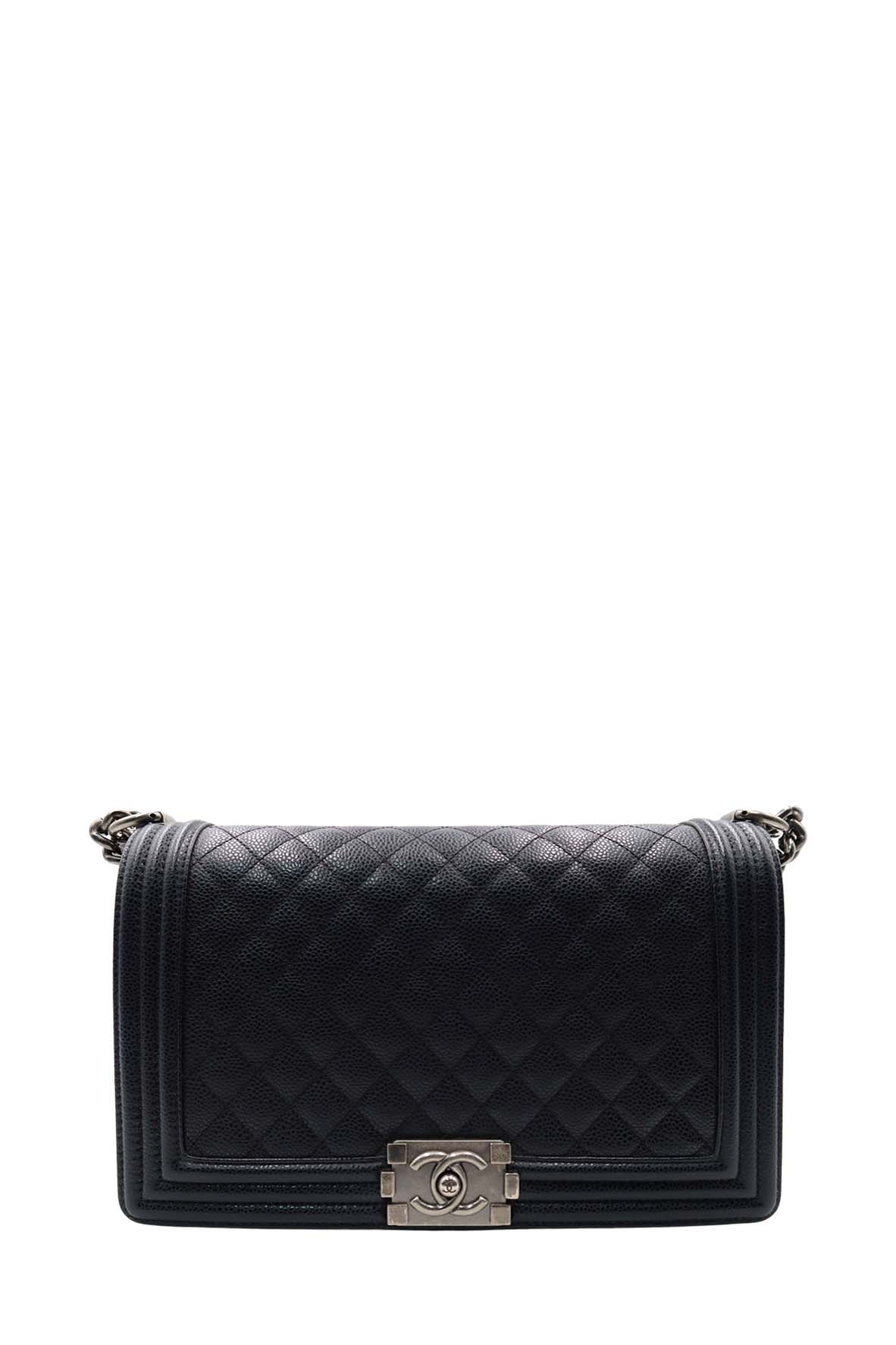 Quilted Caviar New Medium Boy with Ruthenium Hardware Black