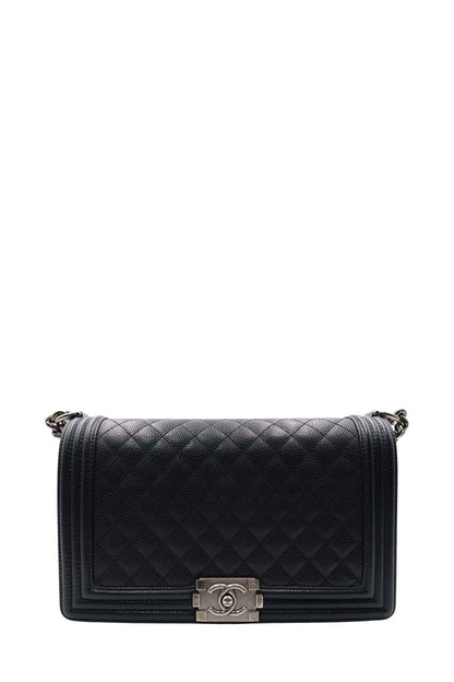 Quilted Caviar New Medium Boy with Ruthenium Hardware Black