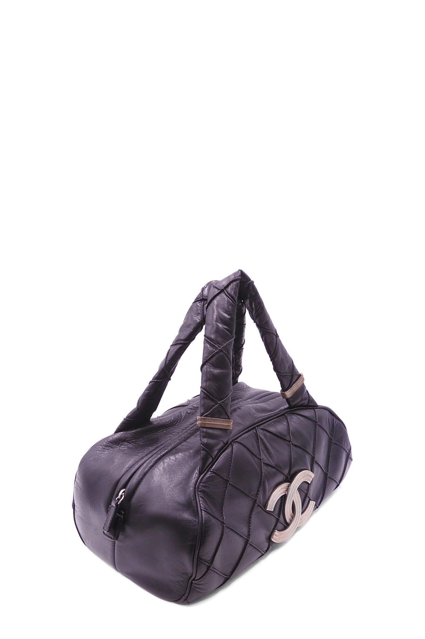 Quilted CC Bowler Bag Black