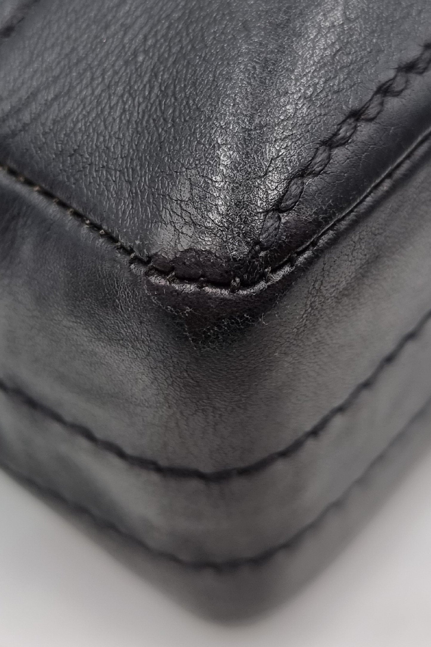Quilted Chocolate Bar Single Flap Bag  Black