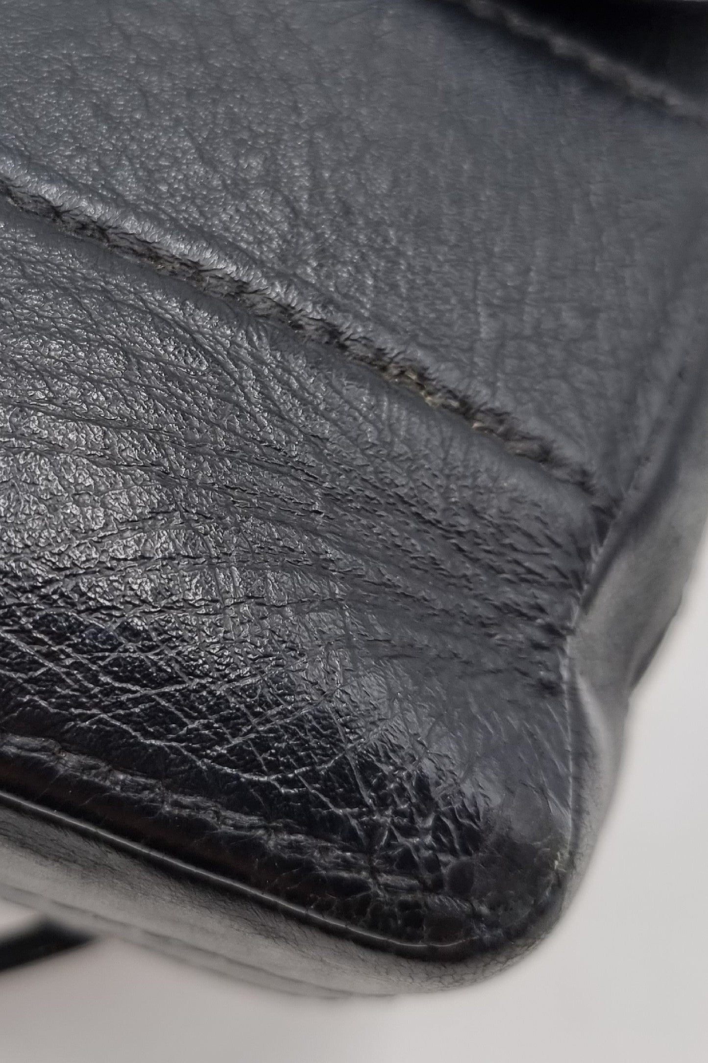 Quilted Chocolate Bar Single Flap Bag  Black