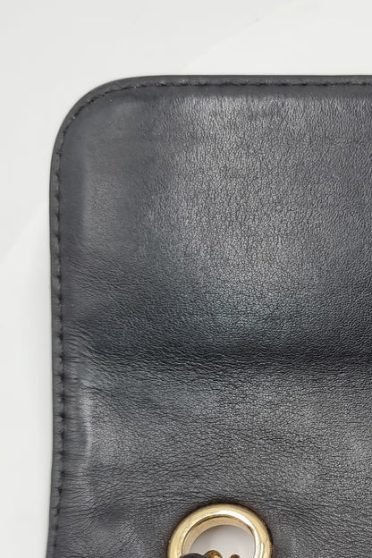 Quilted Chocolate Bar Single Flap Bag  Black