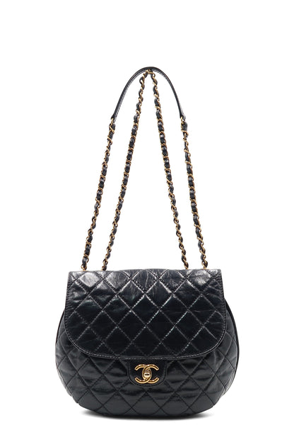 Quilted Dubai Messenger Bag Black