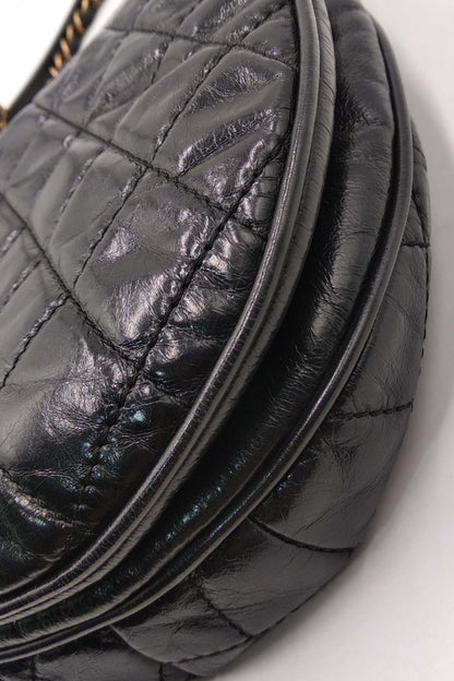 Quilted Dubai Messenger Bag Black