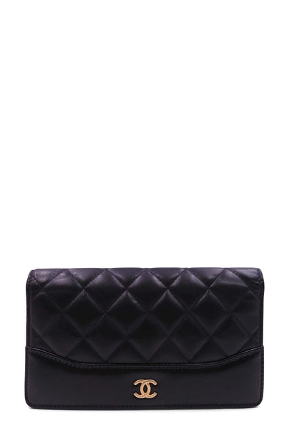 Quilted Gabrielle Wallet Black