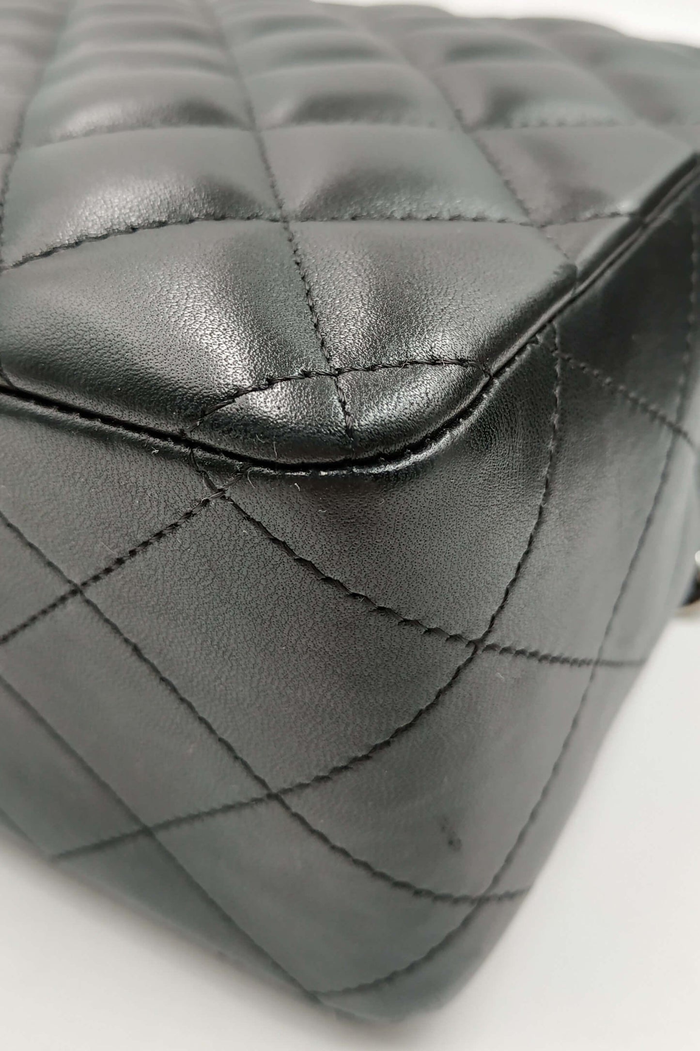 Quilted Lambskin Jumbo Classic Flap Bag Black with Silver Hardware