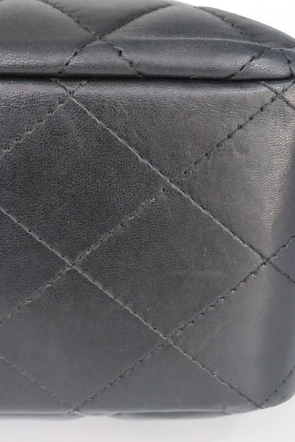 Quilted Lambskin Jumbo Classic SIngle Flap Bag with Gold Hardware Black