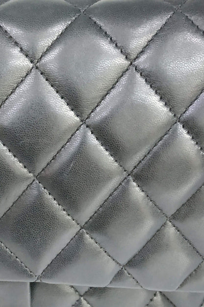 Quilted Lambskin Jumbo Classic SIngle Flap Bag with Gold Hardware Black