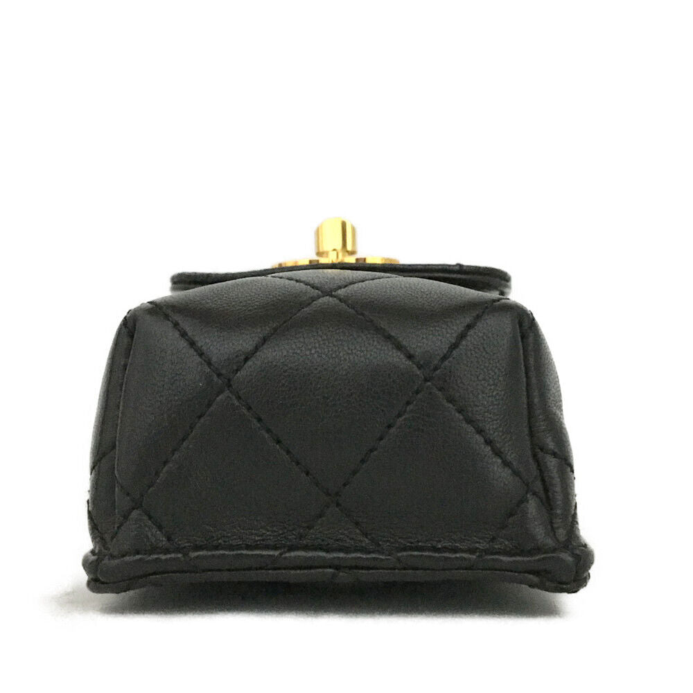 CHANEL Quilted Matelasse CC Logo Lambskin Chain Crossbody Bag