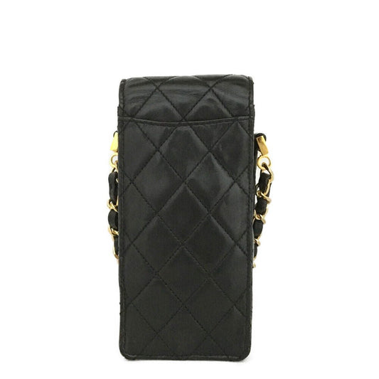 CHANEL Quilted Matelasse CC Logo Lambskin Chain Crossbody Bag