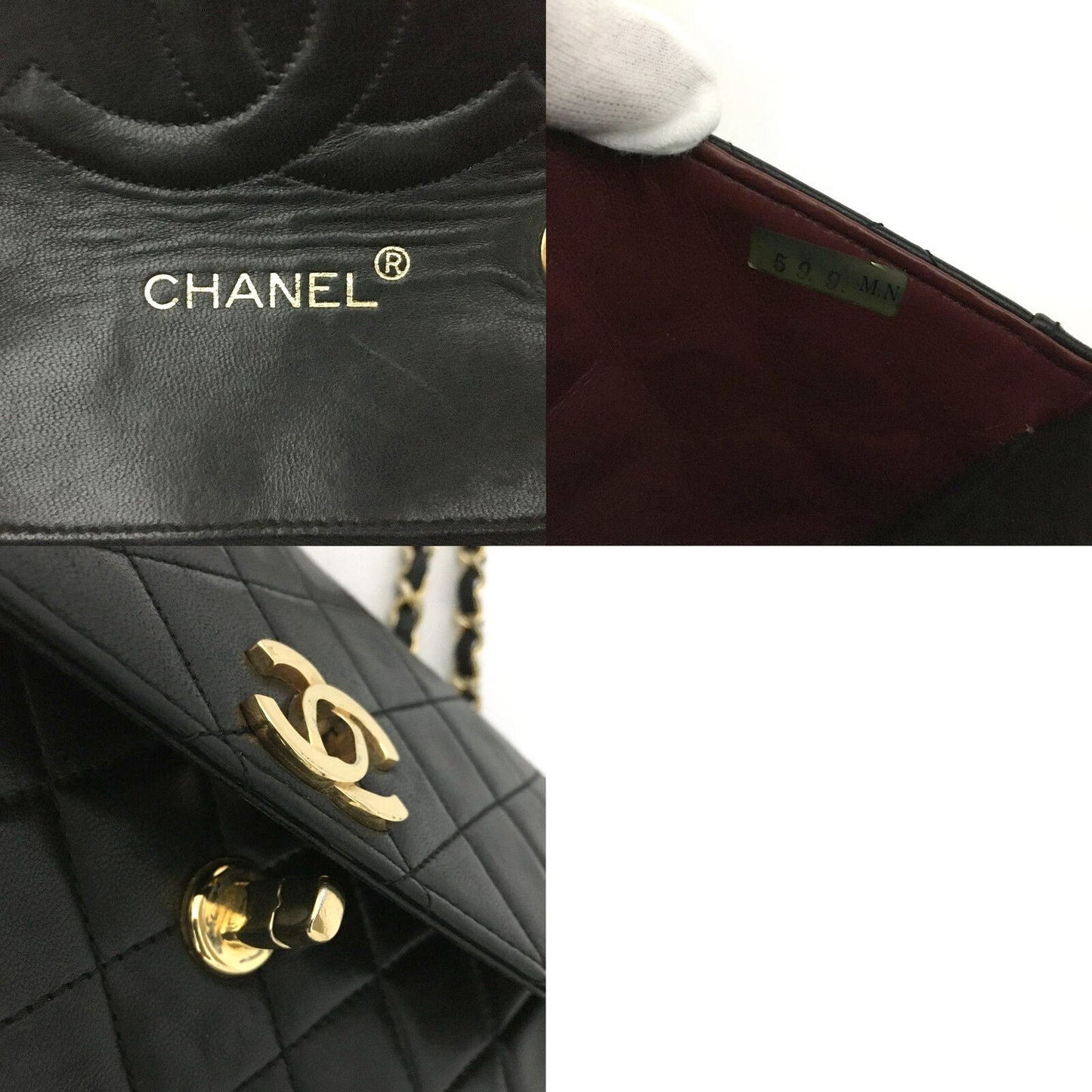 CHANEL Quilted Matelasse CC Logo Lambskin Chain Shoulder Bag