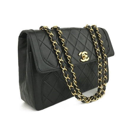 CHANEL Quilted Matelasse CC Logo Lambskin Chain Shoulder Bag