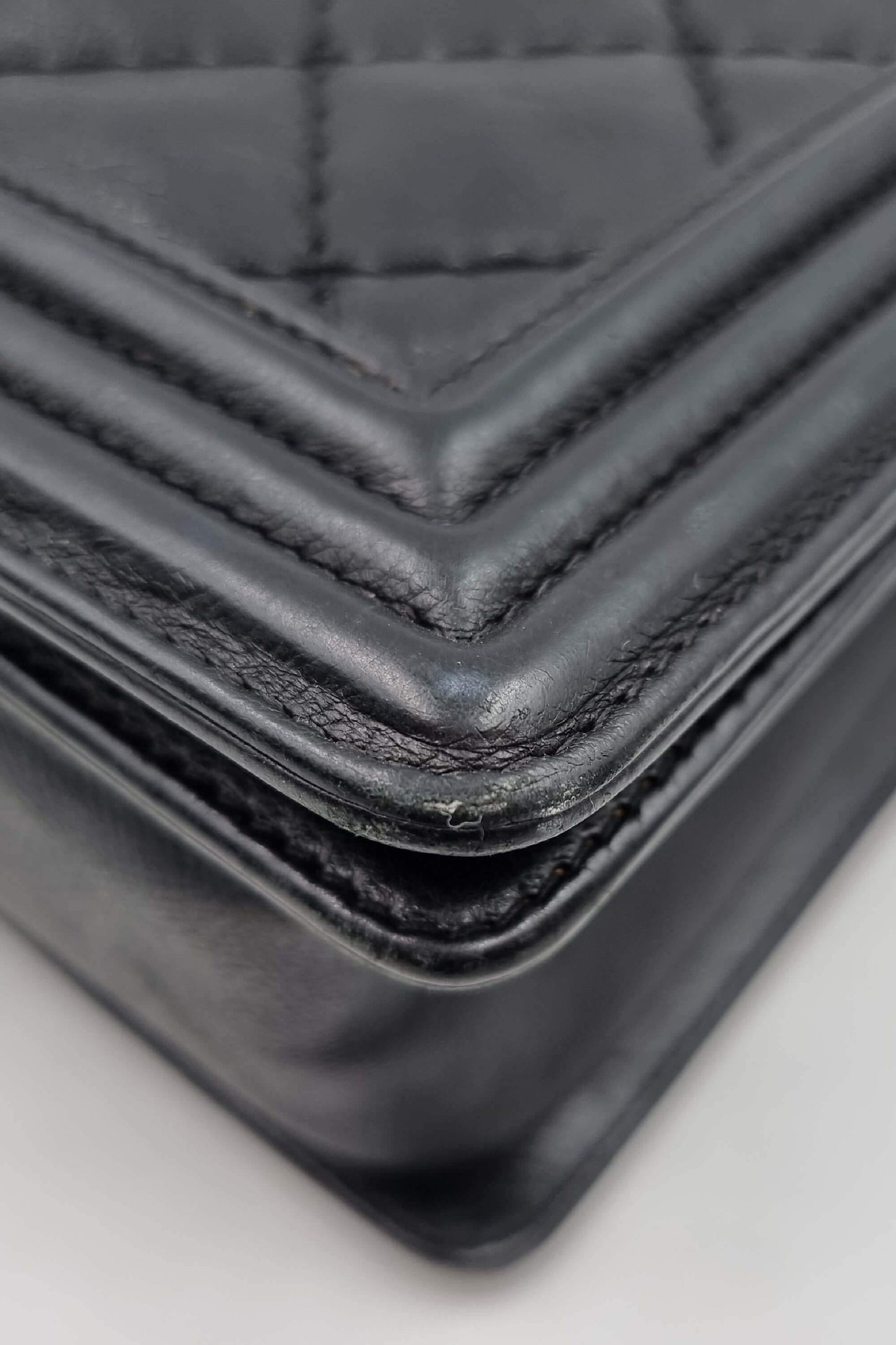 Quilted New Medium Boy Black with Ruthenium Hardware