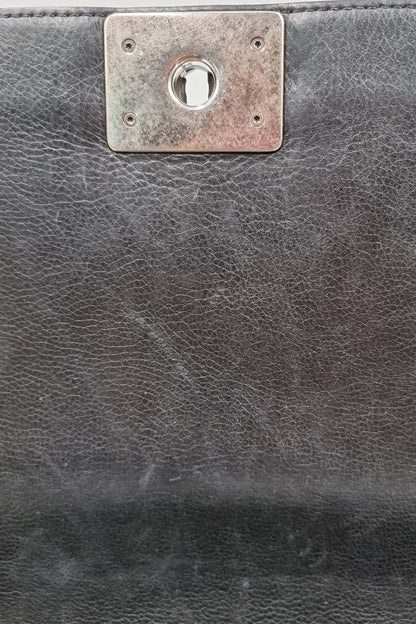 Quilted New Medium Boy Black with Ruthenium Hardware