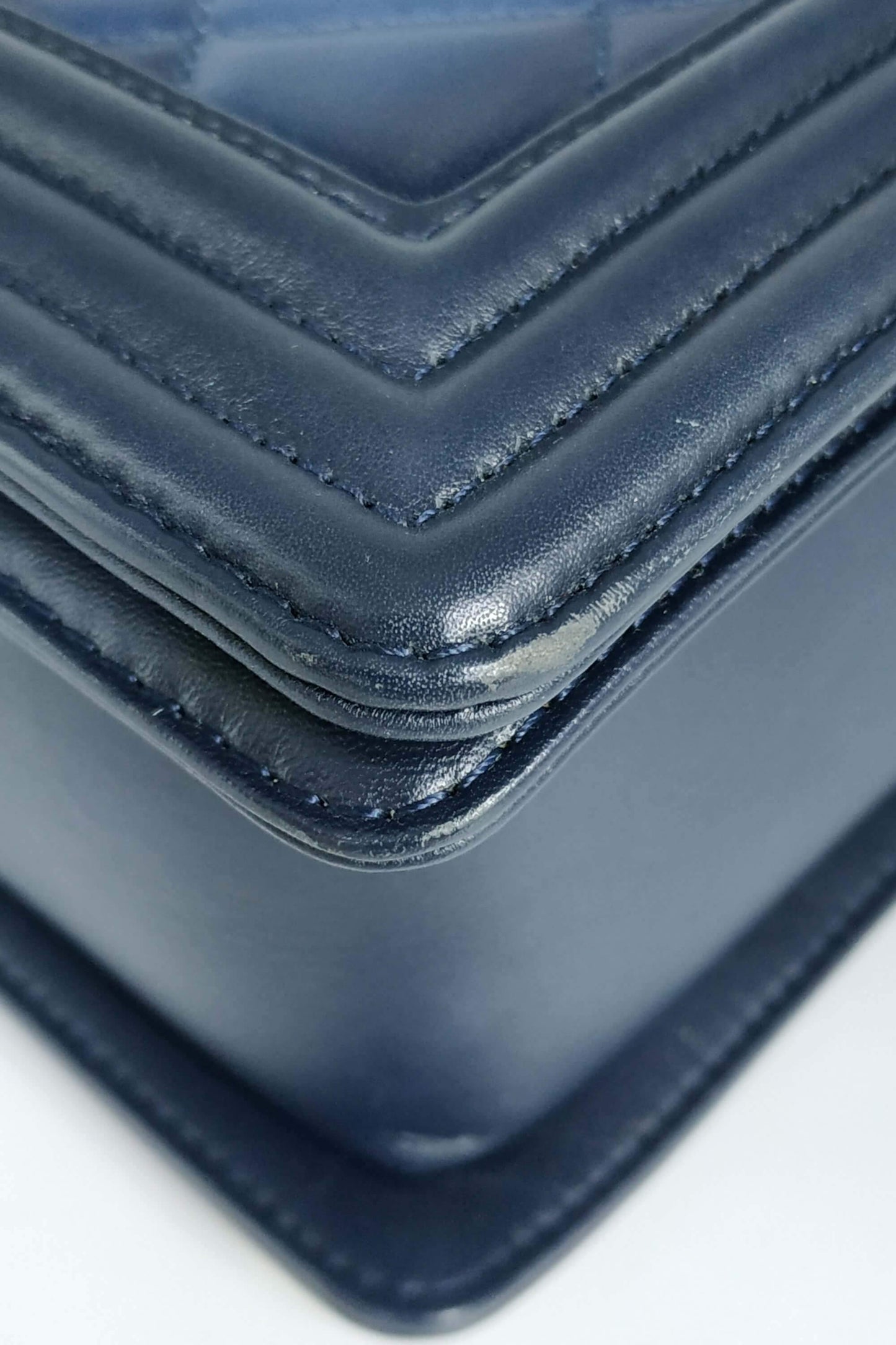 Quilted New Medium Ombre Boy with Ruthenium Hardware Blue