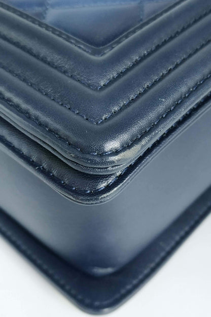 Quilted New Medium Ombre Boy with Ruthenium Hardware Blue