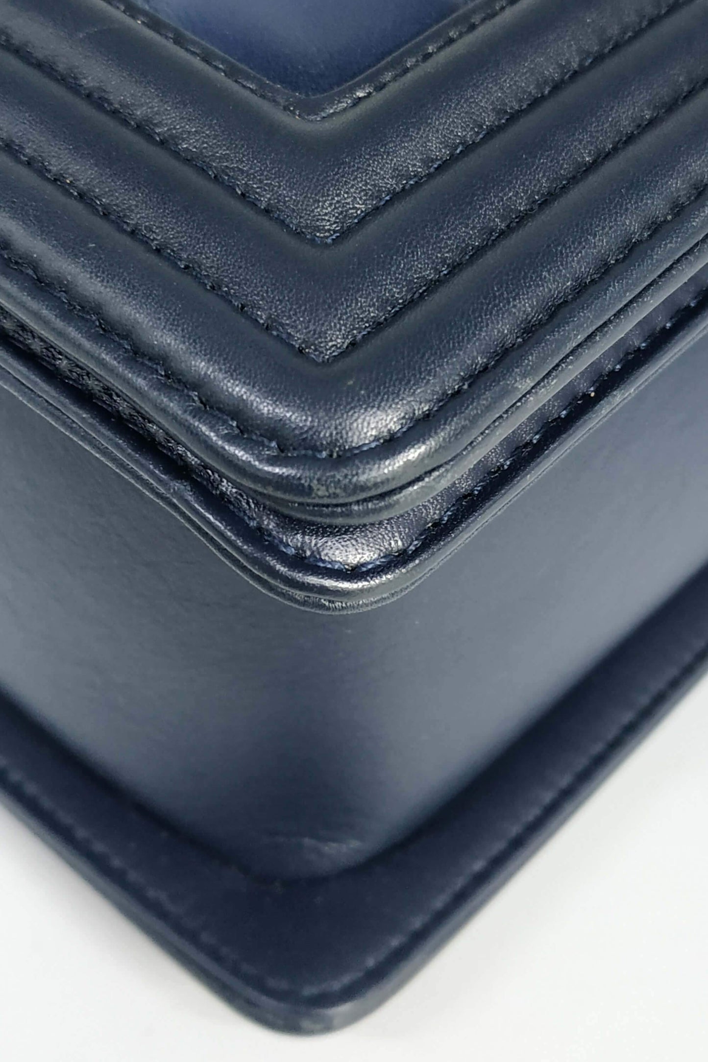 Quilted New Medium Ombre Boy with Ruthenium Hardware Blue