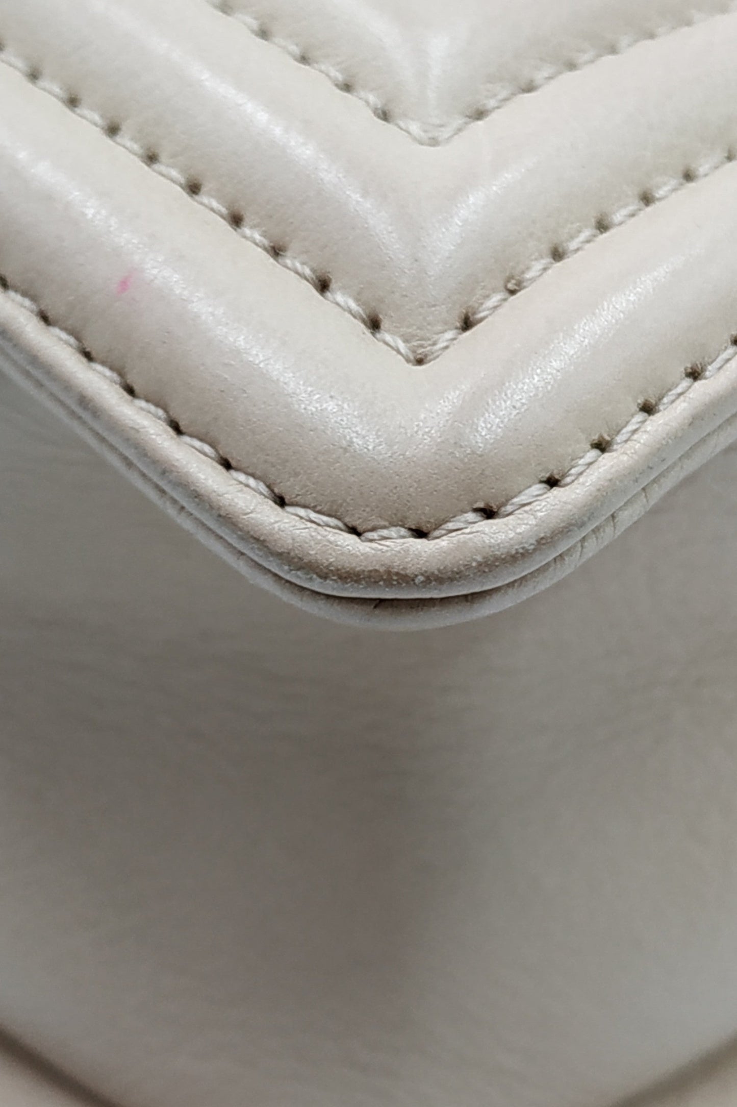 Quilted Stitch Large Boy Bag with Ruthenium Hardware Beige