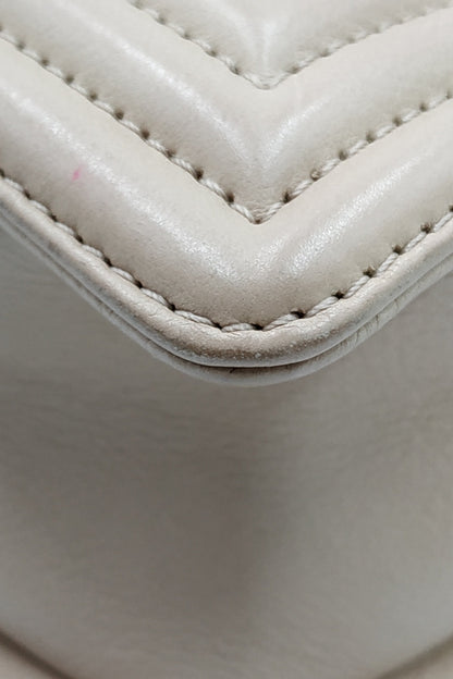 Quilted Stitch Large Boy Bag with Ruthenium Hardware Beige