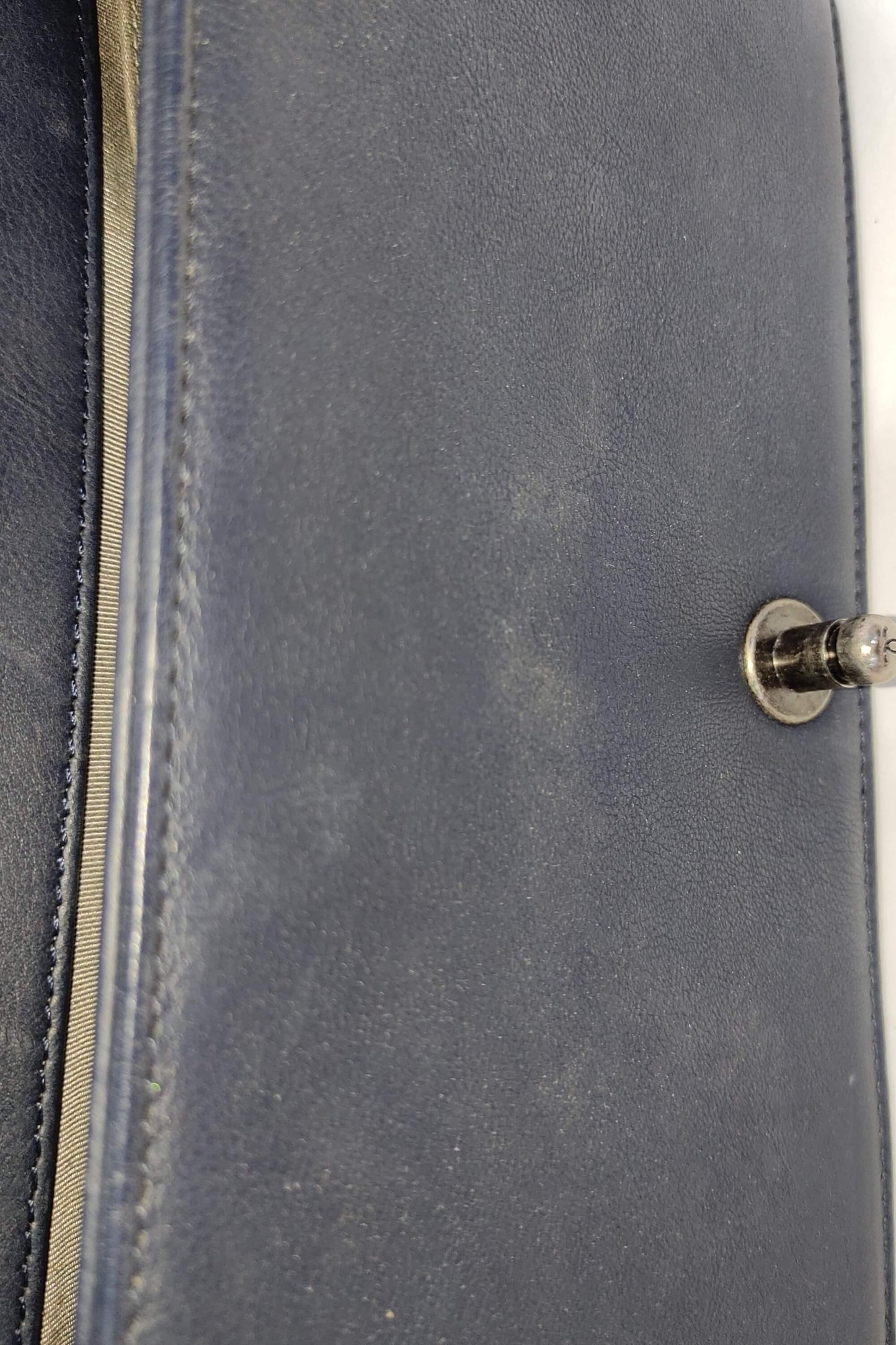 Quilted Stitch Old Medium Boy Navy in Ruthenium Hardware